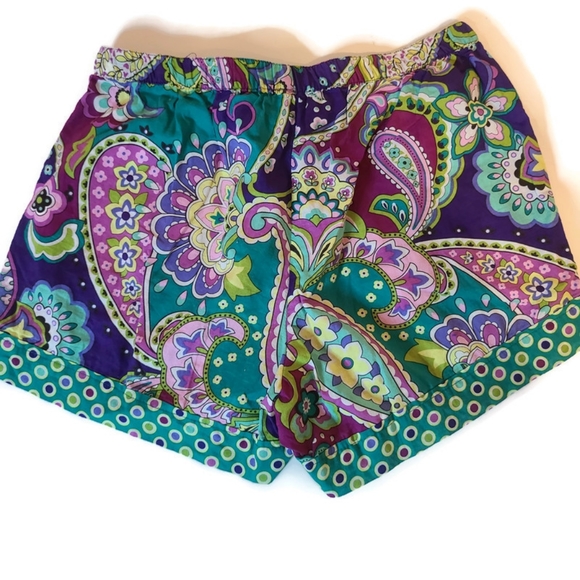 Vera Bradley Pants - Vera Bradley Paisley Lounge Sleep Shorts Pajamas Women’s Small Green Blue Purple